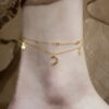 Fashion new double layer star and moon anklet 1