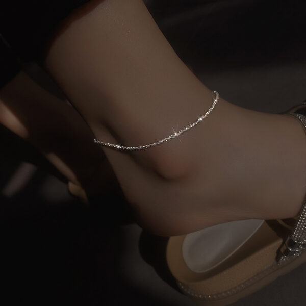 Glittering Anklet 925 Sterling Silver Adjustable Chain 2