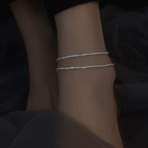 Glittering Anklet 925 Sterling Silver Adjustable Chain 4