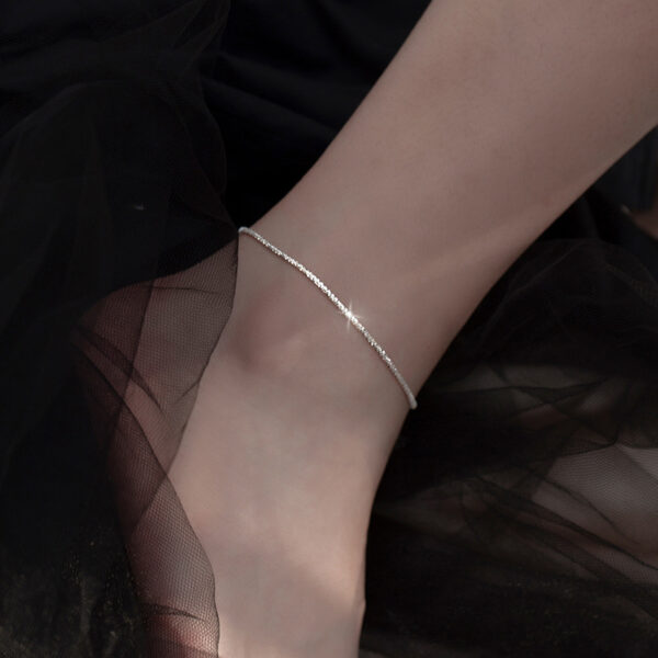 Glittering Anklet 925 Sterling Silver Adjustable Chain 1